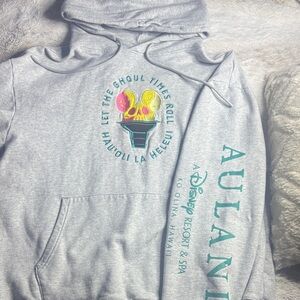 Disney Aulani Gray Hoodie with Colorful Skull Design